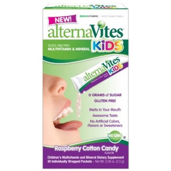 Alternavites Kids Quick-Melting Multivitamins Raspberry Cotton Candy -- 30 Packets