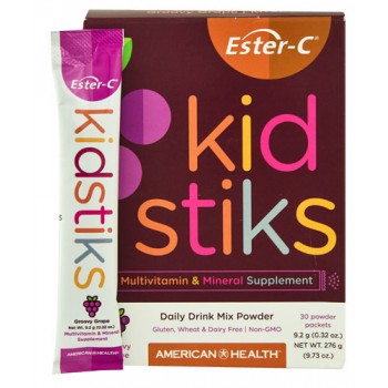 American Health Ester-C® Kid Stiks Daily Drink Mix Powder Groovy Grape -- 30 Packets