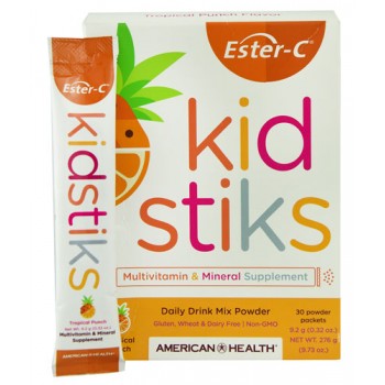 American Health Ester-C® Kid Stiks Daily Drink Mix Powder Tropical Punch -- 30 Packets