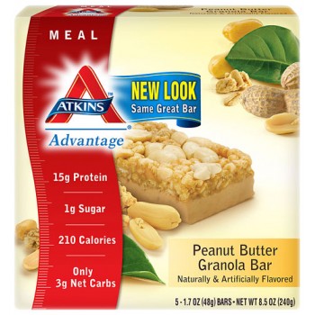 Atkins Advantage Bar Peanut Butter Granola -- 5 Bars