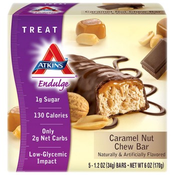 Atkins Endulge Bar Caramel Nut Chew -- 5 Bars