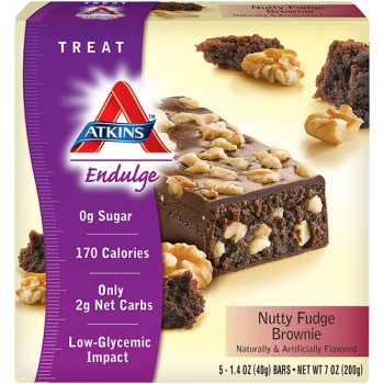 Atkins Endulge Bar Nutty Fudge Brownie -- 5 Bars