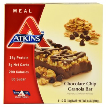 Atkins Meal Bar Chocolate Chip Granola -- 5 Bars