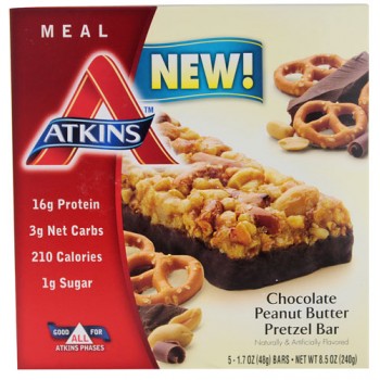 Atkins Meal Bar Chocolate Peanut Butter Pretzel -- 5 Bars