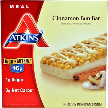 Atkins Meal Bars Cinnamon Bun -- 5 Bars