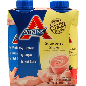 Atkins RTD Shake Strawberry -- 4 Shakes