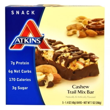 Atkins Snack Bar Cashew Trail Mix -- 5 Bars