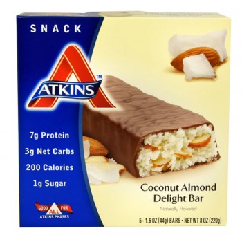 Atkins Snack Bar Coconut Almond Delight -- 5 Bars