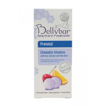 Belly Bar Prenatal Chewable Vitamins Mixed Fruit -- 60 Chewable Tablets