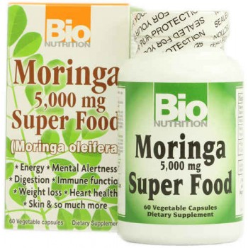 Bio Nutrition Moringa Super Food -- 5000 mg - 60 Vegetable Capsules