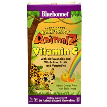 Bluebonnet Nutrition Super Earth® Rainforest Animalz® Vitamin C Natural Orange -- 90 Chewables