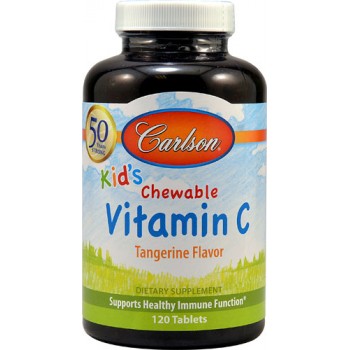 Carlson Kids Chewable Vitamin C Tangerine -- 250 mg - 120 Tablets