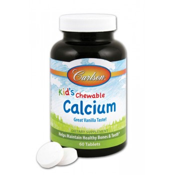 Carlson for Kids Chewable Calcium Vanilla -- 250 mg - 60 Tablets