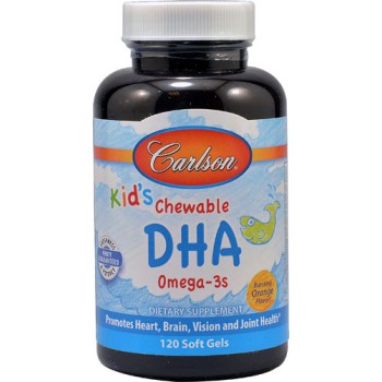 Carlson for Kids Chewable DHA Bursting Orange -- 120 Chewable Softgels