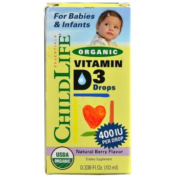Childlife Essentials Organic Vitamin D3 Drops Berry -- 400 IU - 0.388 fl oz