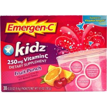 Emergen-C Kidz Vitamin C Fizzy Drink Mix Fruit Punch -- 250 mg - 30 Packets