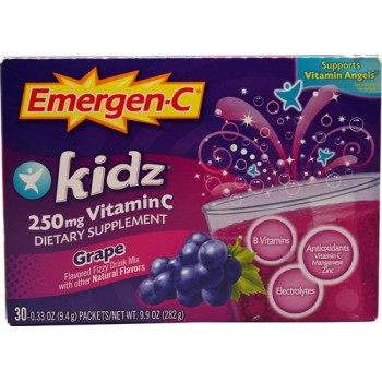 Emergen-C Kidz Vitamin C Fizzy Drink Mix Grape -- 250 mg - 30 Packets