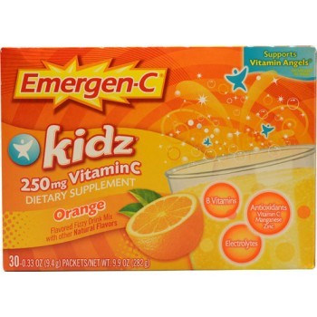 Emergen-C Kidz Vitamin C Fizzy Drink Mix Orange -- 250 mg - 30 Packets