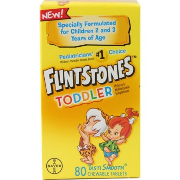Flintstones Toddler Children's Multivitamin Supplement Fruit -- 80 Chewable Tablets