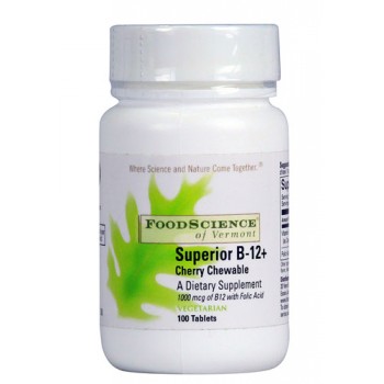 FoodScience of Vermont Superior B-12+ Cherry -- 100 Tablets