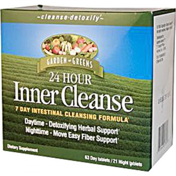 Garden Greens 24 Hour Inner Cleanse 7 Day Gentle Cleansing Formula 63 Day Tablets 21 Night Tablets -- 1 Kit