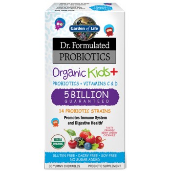 Garden of Life Dr. Formulated Probiotics Organic Kids Plus Berry Cherry -- 30 Yummy Chewables