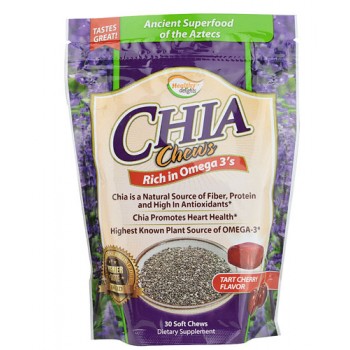 Healthy Natural Systems (HNS) Healthy Delights™ Chia Chews Tart Cherry -- 30 Soft Chews