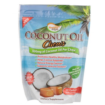 Healthy Natural Systems (HNS) Healthy Delights™ Coconut Oil Chews -- 500 mg - 30 Soft Chews