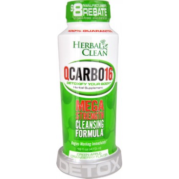 Herbal Clean QCARBO16™ Mega Strength Cleansing Formula Green Apple-Cranberry -- 16 fl oz
