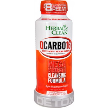 Herbal Clean QCARBO16™ Mega Strength Cleansing Formula Strawberry Mango -- 16 fl oz
