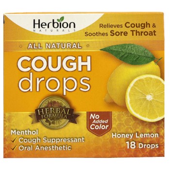 Herbion All Natural Cough Drops Honey Lemon -- 18 Drops