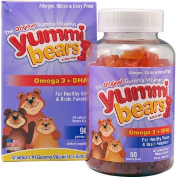 Hero Nutritionals Yummi Bears Omega 3 + DHA Fruit -- 90 Gummy Bears