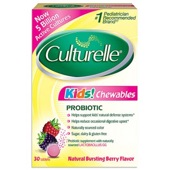 I-Health Culturelle Kids! Chewables Probiotic Natural Bursting Berry -- 5 billion - 30 Chewable Tablets
