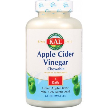 KAL Apple Cider Vinegar -- 500 mg - 60 Chewable Tablets