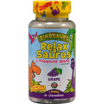 KAL Dinosaurs Relax-a-Saurus™ L-Theanine Blend Grape -- 30 Chewables