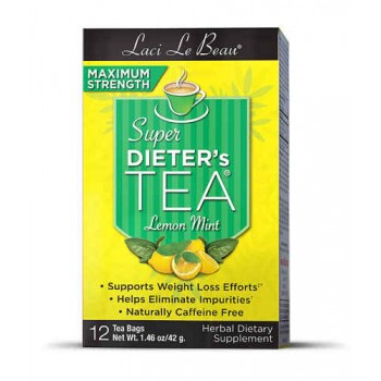 Laci Le Beau Maximum Strength Super Dieter's Tea Lemon Mint -- 12 Tea Bags