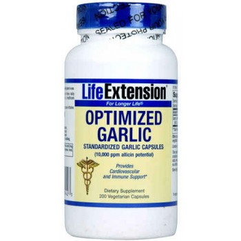 Life Extension Optimized Garlic -- 200 Vegetarian Capsules