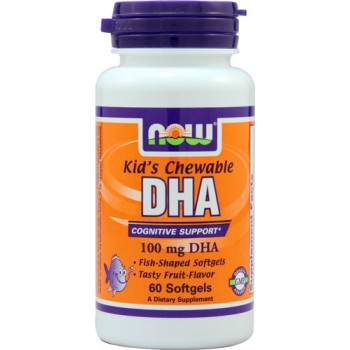 NOW Foods Kid's Chewable DHA Fruit -- 100 mg - 60 Softgels