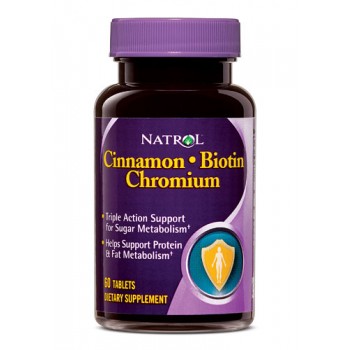Natrol Cinnamon Biotin Chromium -- 60 Tablets