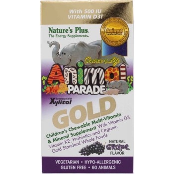 Nature's Plus Animal Parade® Gold Children's Chewable Multi-Vitamin and Mineral Grape -- 60 Chewables