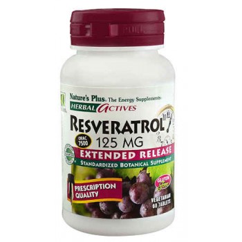 Nature's Plus Herbal Actives Resveratrol -- 125 mg - 60 Vegetarian Tablets