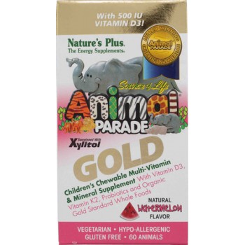 Nature's Plus Animal Parade® Gold Children's Chewable Multi-Vitamin and Mineral Watermelon -- 60 Chewables