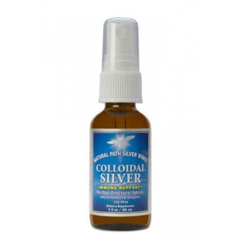 Natural Path Silver Wings Colloidal Silver Herbal Tincture Spray -- 150 ppm - 1 fl oz
