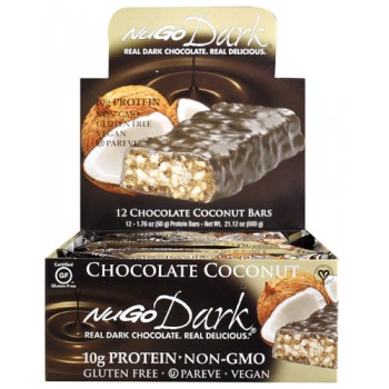NuGo Nutrition NuGo Dark® Bars Gluten Free Chocolate Coconut -- 12 Bars