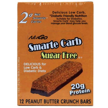 NuGo Nutrition Smarte Carb® Sugar Free Protein Bars Peanut Butter Crunch -- 12 Bars