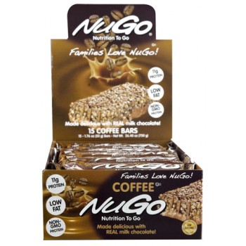 NuGo Nutrition To Go Bars Coffee -- 15 Bars