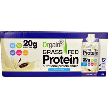 Orgain Grass Fed Protein Shake Vanilla Bean -- 12 Pack