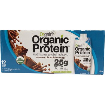 Orgain Organic Protein Nutritional Shake Creamy Chocolate Fudge -- 12 Bottles