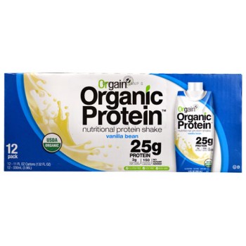 Orgain Organic Protein Nutritional Shake Sweet Vanilla Bean -- 12 Bottles