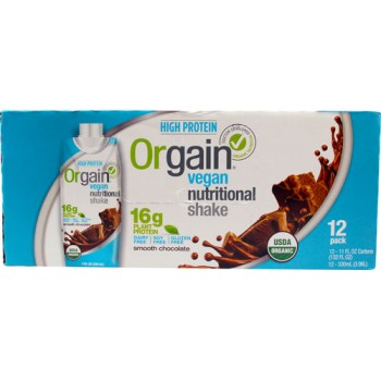Orgain Vegan Nutritional Shake Smooth Chocolate -- 12 Shakes